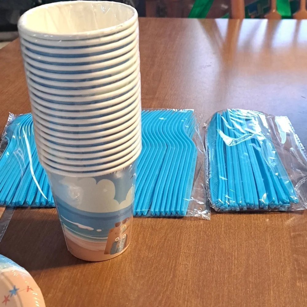 Beach Party Tableware Set - Blue and Multicolor